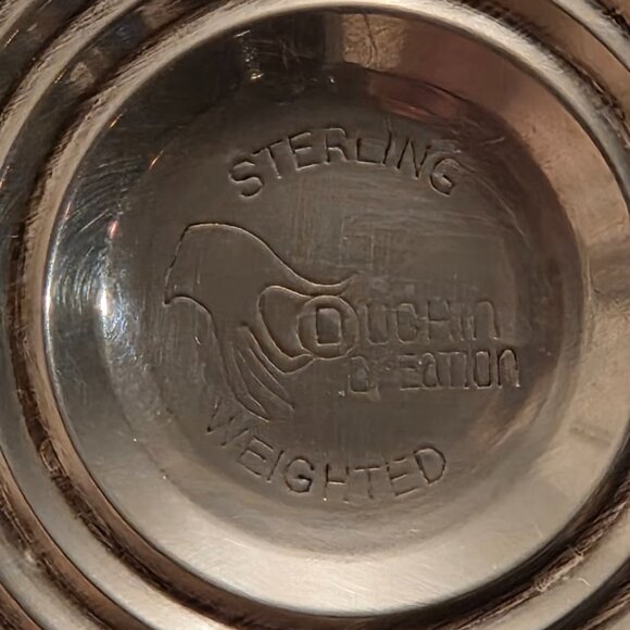 Vintage Duchin Creation Sterling Base With Etched Flowers on Ruffled Glass Vase - Picture 5 of 11